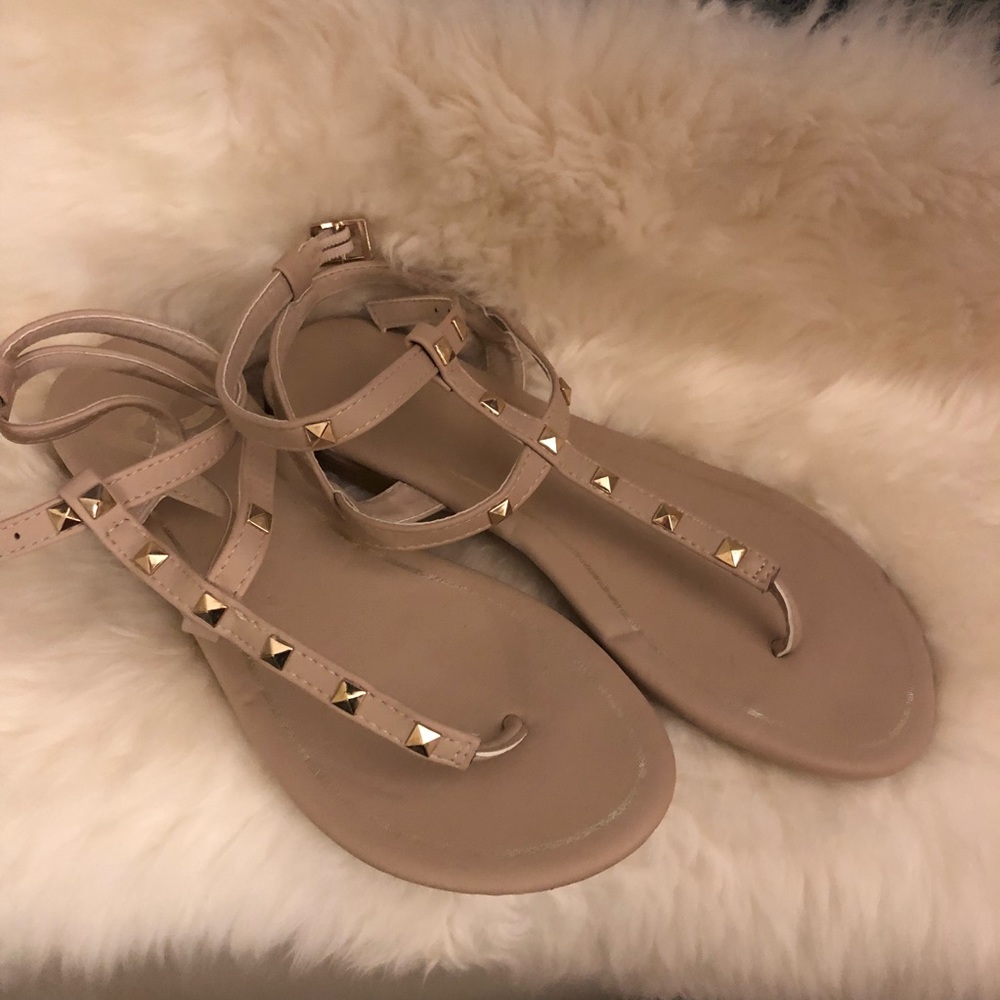 Rock stud flat sandals